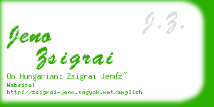 jeno zsigrai business card